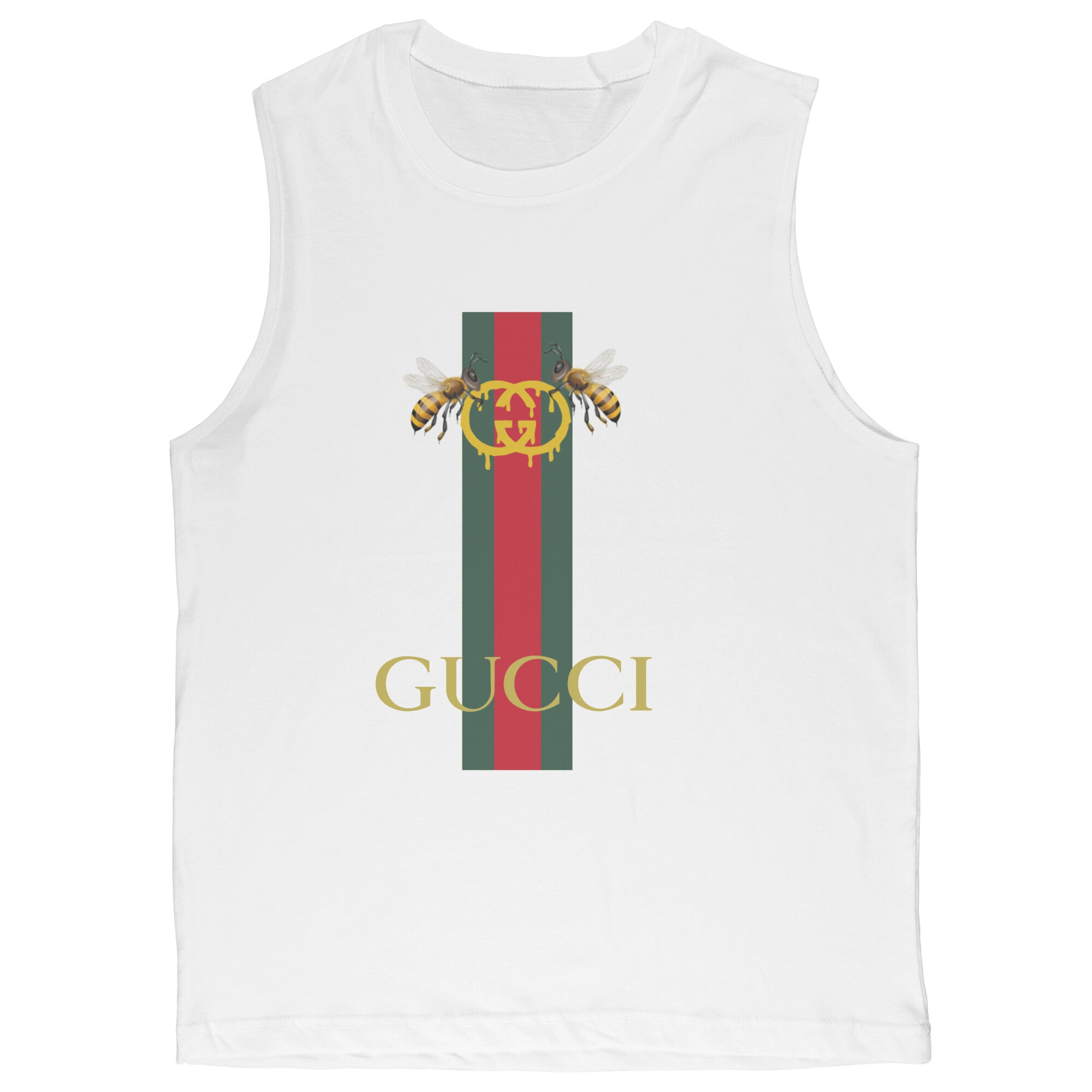 Gucci Bee Logo Drip Canvas Muscle Tank - Welsmie