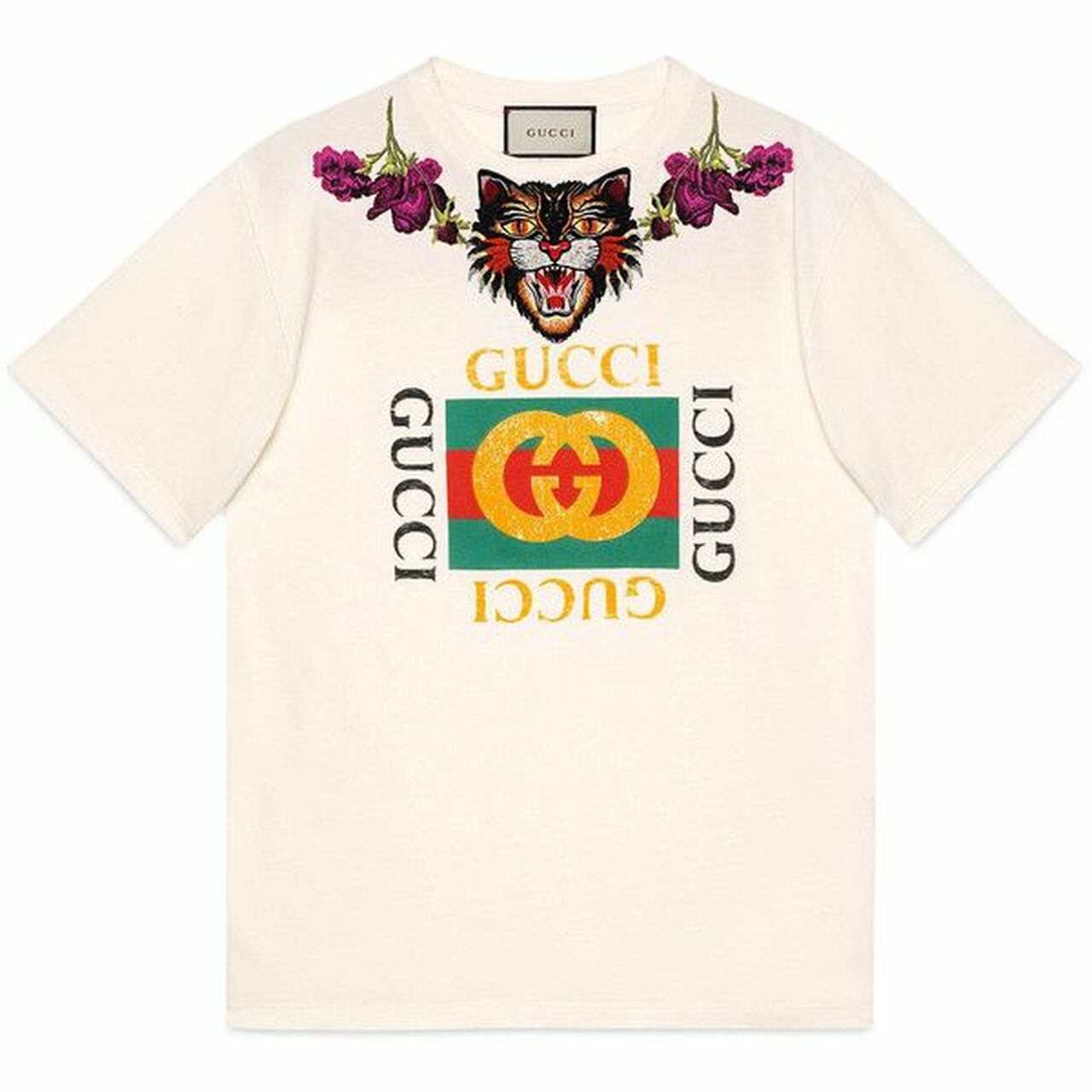 Gucci Angry Cat Cotton T-Shirt – Welsmie